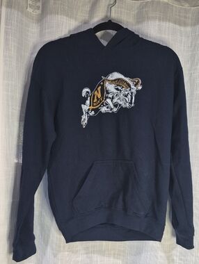 Youth XL Sport Navy Hooded Sweatshirt with Ram Graphic